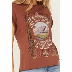 Wholesale ✨ Cleo + Wolf 👩 Women's Adventure Calling Graphic Tee Brandy Brown 👏 6 Wholesale ✨ Cleo + Wolf 👩 Women's Adventure Calling Graphic Tee Brandy Brown 👏 -Cleo & Wolf SHOP unnamed file 97